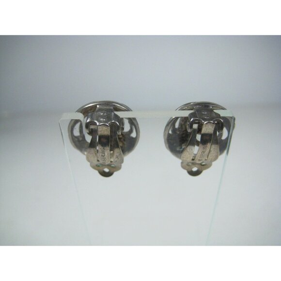 MFA Museum of Fine Arts Vintage Sterling Silver 925 Knot Clip On Earrings Dome - Picture 8 of 9